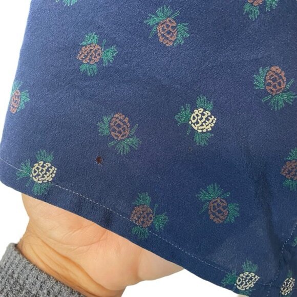 Salvatore Ferragamo vintage blue 100% silk button up long sleeve polo size M - Picture 8 of 8